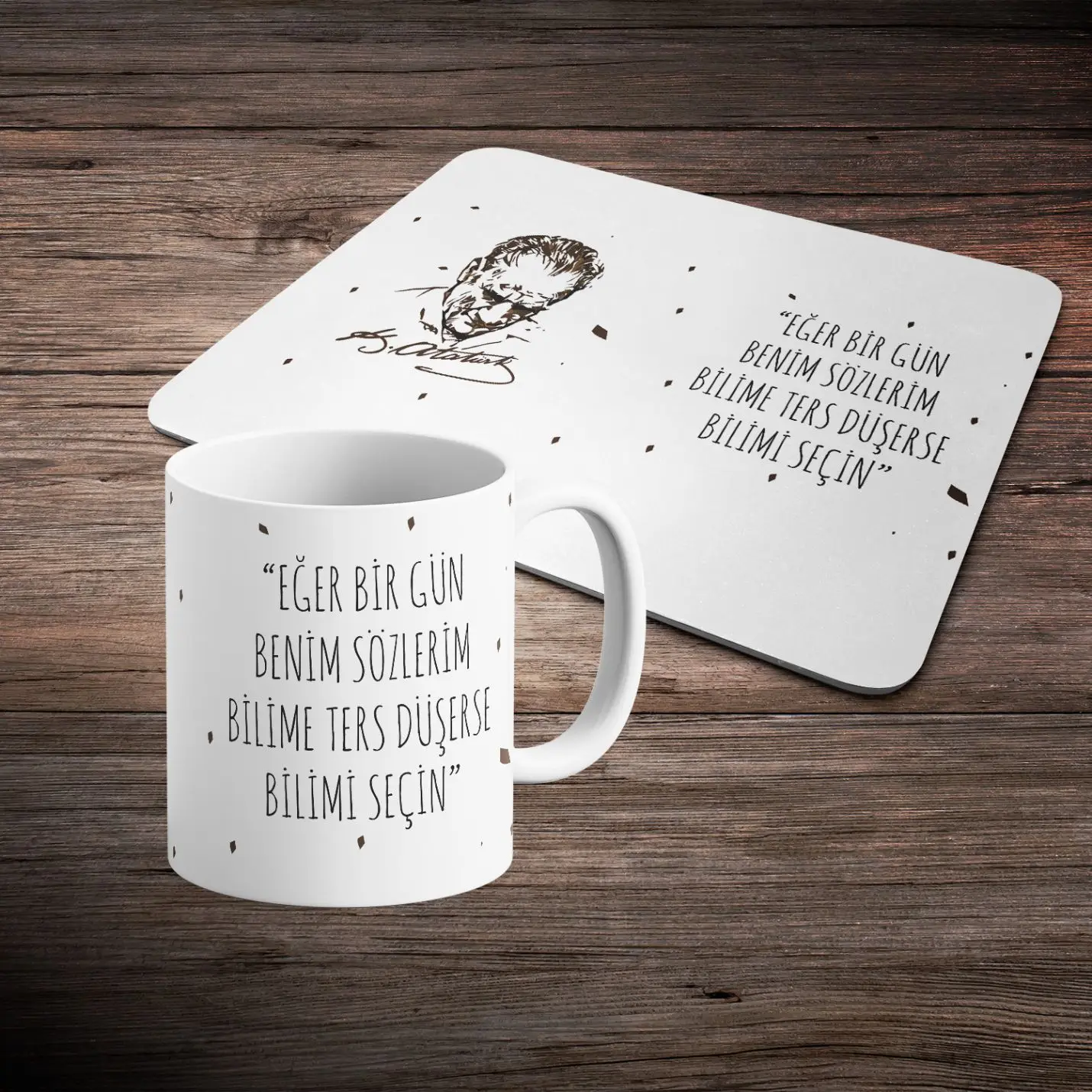 

Ataturk Design Mug and Mousepad Gift Set-1