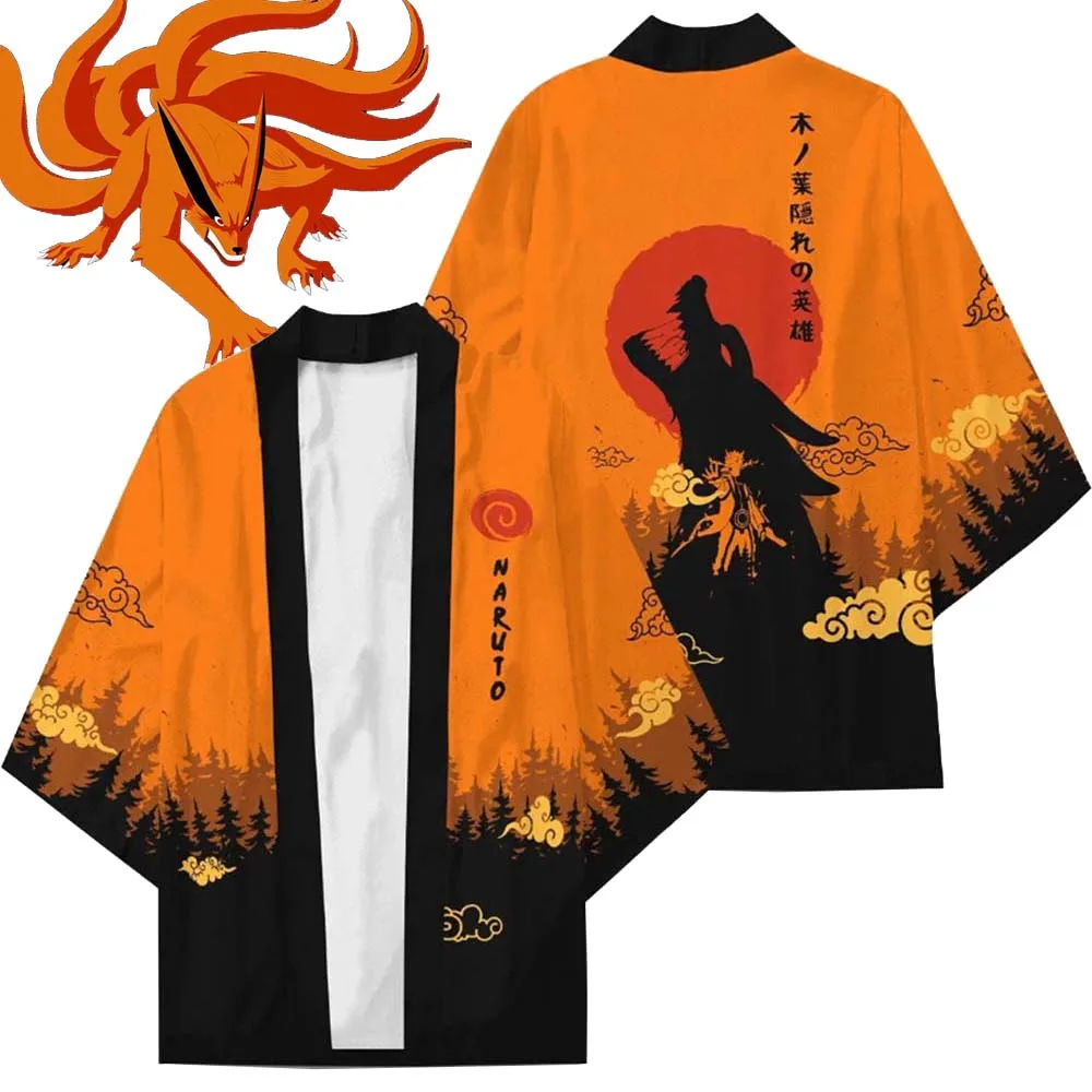 Новый модный костюм для косплея из японского аниме кимоно с девятью хвостами и