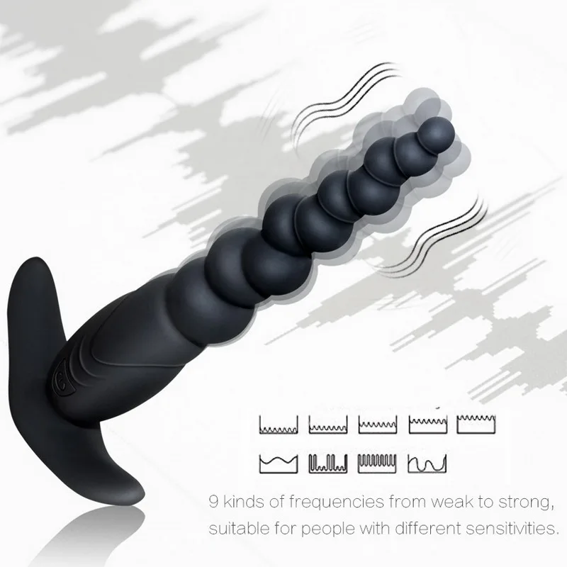 USB Rechargeable Anal Bead Plug Vibrator Adult Sex Toys for Men Woman Silicone Dildo Vibrador Butt Male Prostate Massager | Красота и