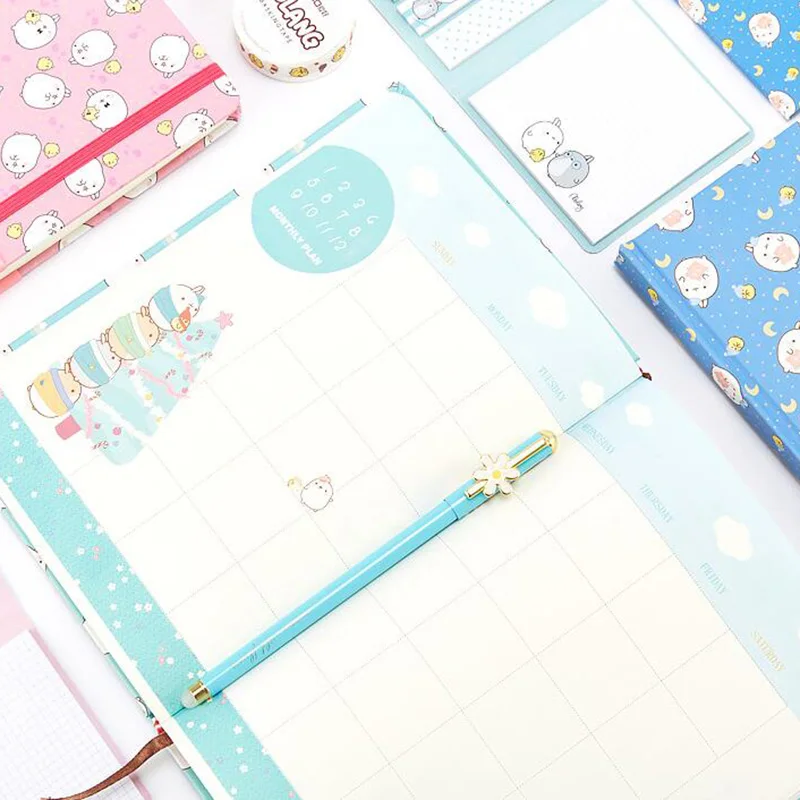 Милый мультфильм моланг Канцелярский набор записная книжка стираемая ручка