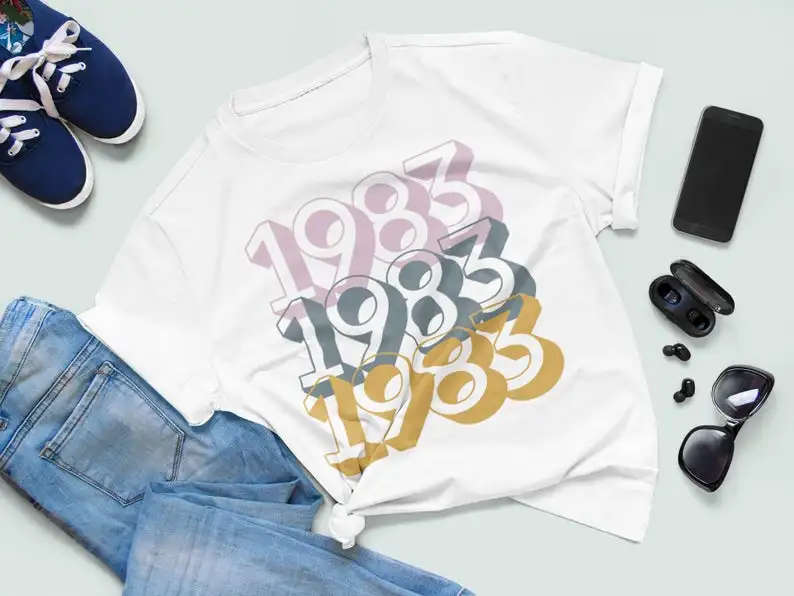 

Short-Sleeve Unisex T-Shirt, 1983, T-Shirt for Her, T-Shirt for Him, Gift for Her, Birthday Gift, 1983 woman tshirts Cotton