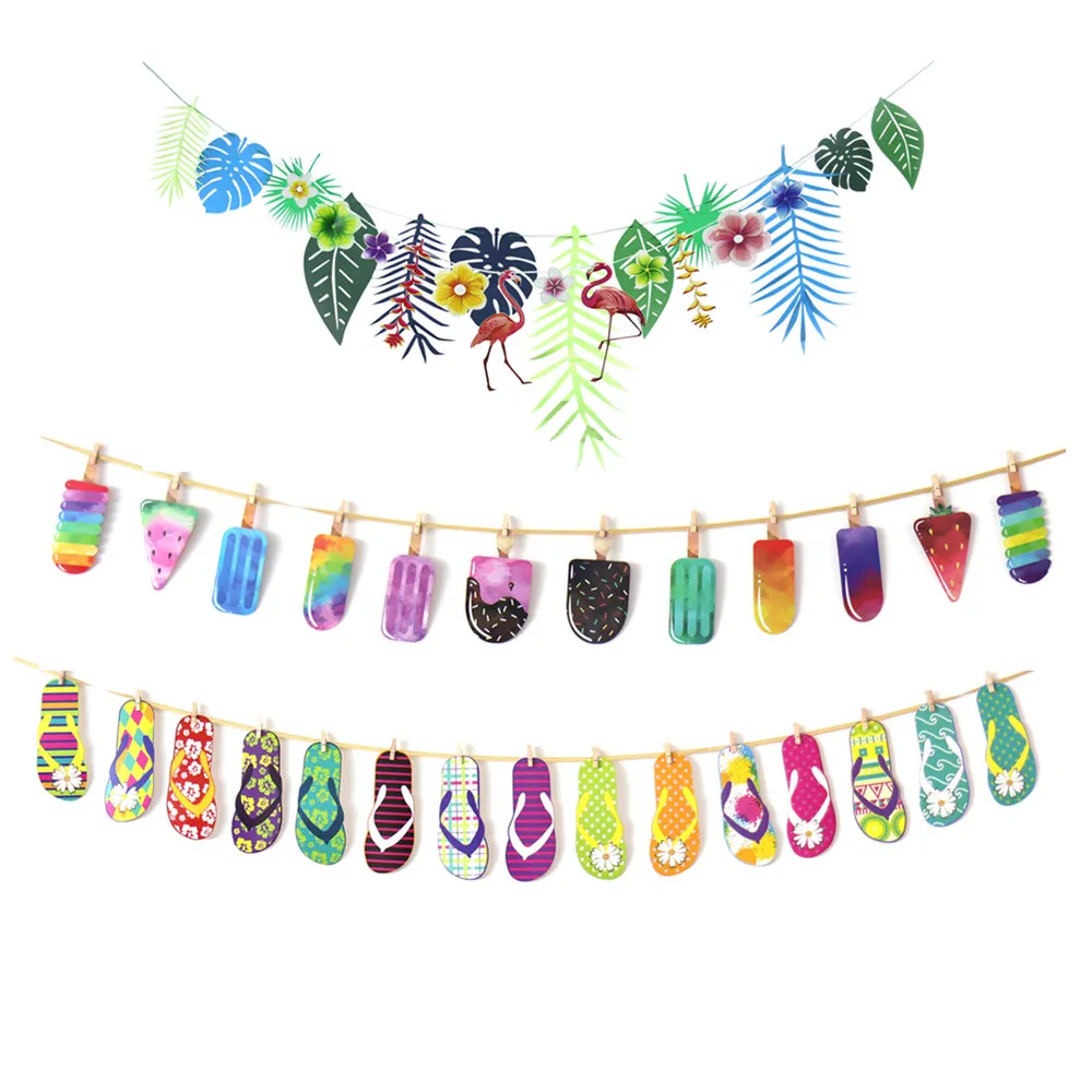 2 м Гавайские тапочки Шорты для плавания бумажные баннеры мороженого вечерние