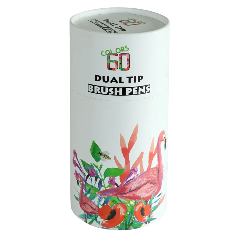 60 цветов художественные маркеры Двойные наконечники окрашивающая щетка Fineliner