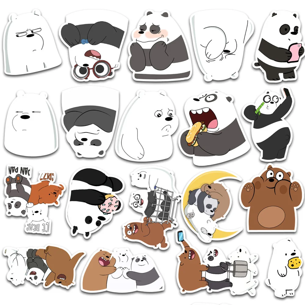 Pegatinas impermeables de nevera para guitarra, Maleta de Graffiti, dibujos animados de Anime tres, oso, venta al por mayor, novedad de 2021-1