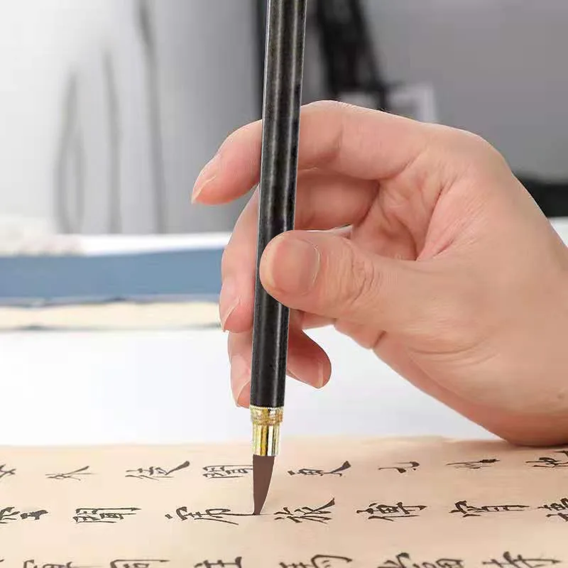 

1 шт. чехол с кисточкой для письма из черного дерева и красного сандалового дерева, Волчья щетка для письма jianhao, одежда из сандалового дерева...