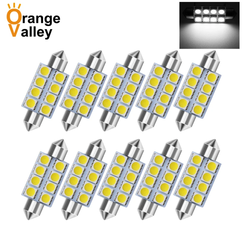 

Купольсветильник лампа для чтения, 10 шт., C5W, 3, 4, 6, 8 светодисветодиодный, 5050 SMD, 31, 36, 39, 41 мм, 12 В постоянного тока