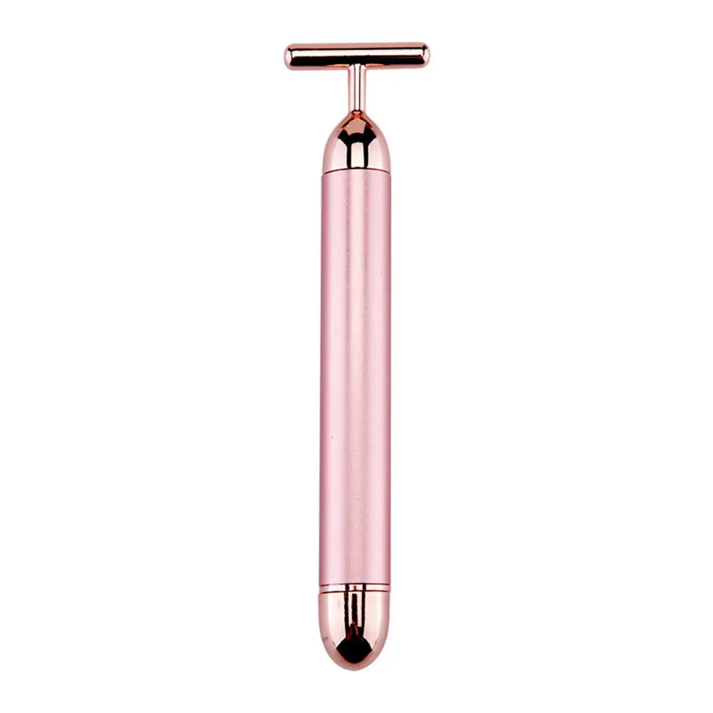 

24K Gold Bar T Type Electric Golden Beauty Stick V Face Artifact Facial Massage Stick Beauty Equipment Vibration Meter