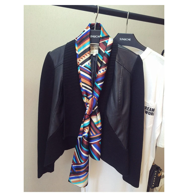 Лидер продаж Модный женский атласный шелковый шарф с цветочным принтом шикарные