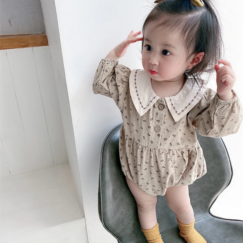 

Summer Baby Girls Romper Solid Color Long Sleeve Playsuit Jumpsuit Clothes Outfits Newborn Infant Kids Children Bodysuit