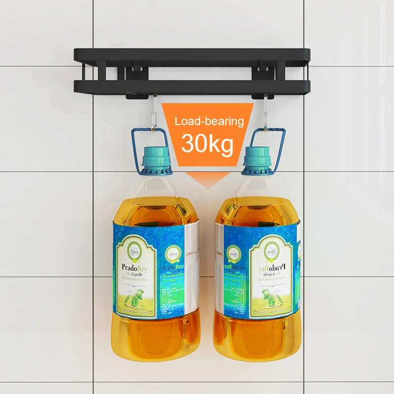 

Wall Shelf Kitchen Organizer Storage Shelf Spice Rack Punch Free High Quality Storage Shelves Rack Kitchen Bathroom Accessories