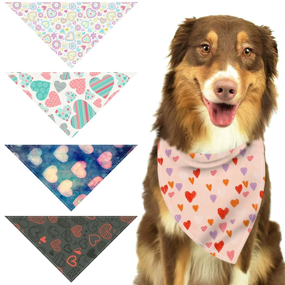 

Новый шарф с милым рисунком любви для домашних животных, кошек и собак, треугольный слюнявчик, полотенце для домашних животных