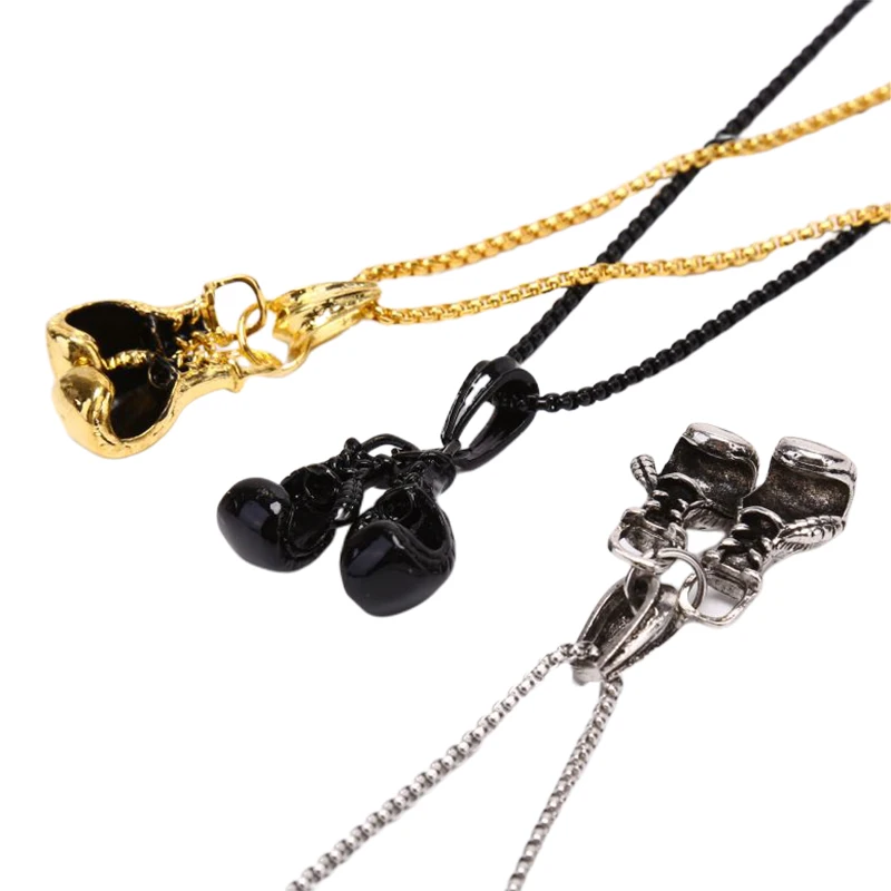 Hot New Fashion Mini Alloy Boxing Glove Necklace Fitness Unisex Jewelry Cool Charm Pendant For Men Boys Gift Choker | Украшения и