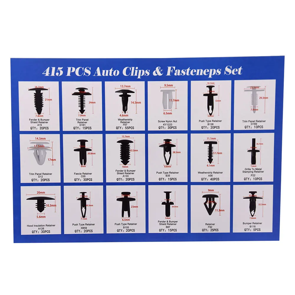 415 шт./компл. автомобильный салон автомобиля пластиковый штифт заклепки отделка