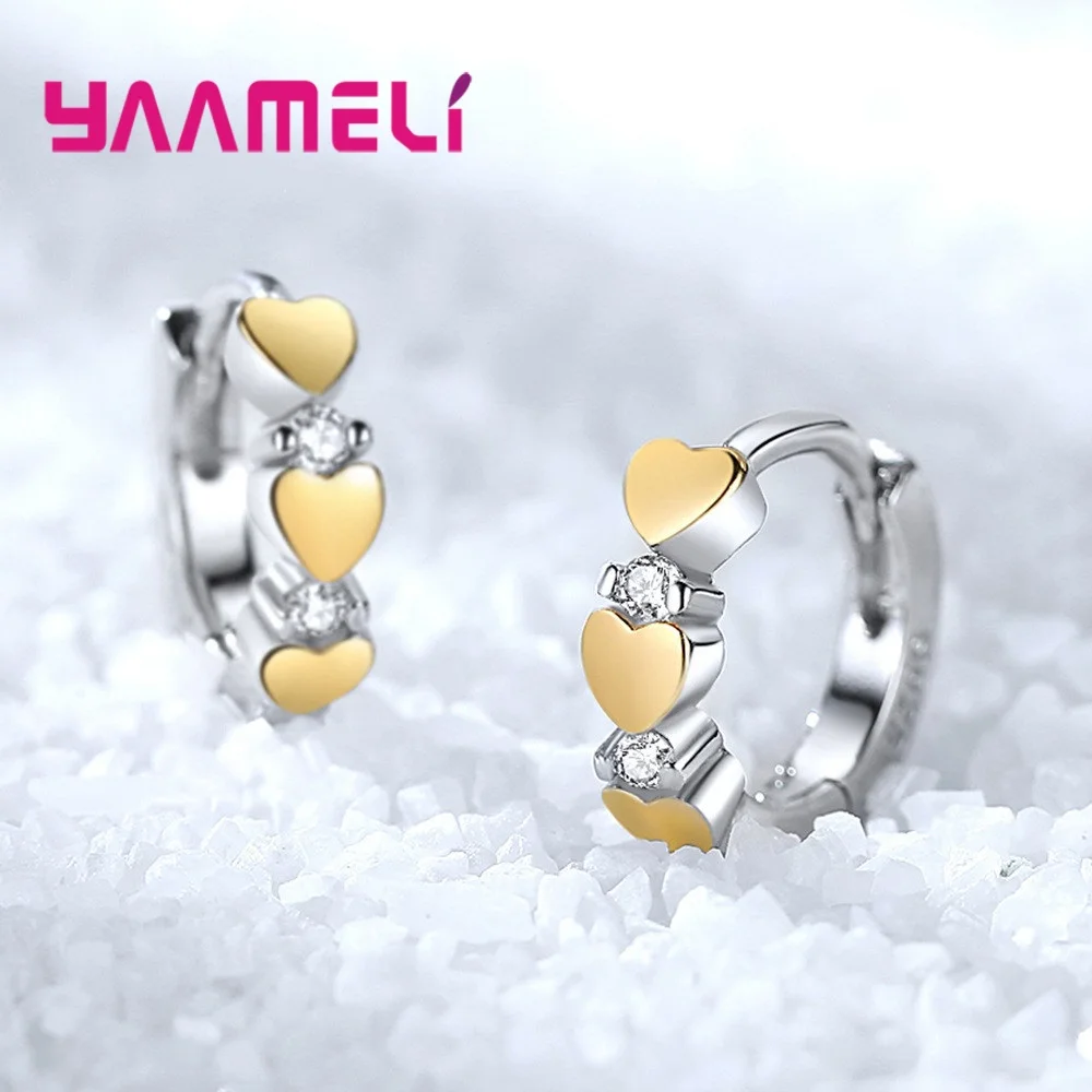 Серьги кольца из серебра 925 пробы круглые серьги с прозрачным кубическим