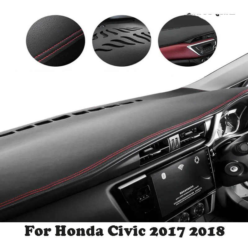 Правая рука водителя для Honda Civic 2017 2018 Кожаный Автомобильный Dashmat Даш коврик