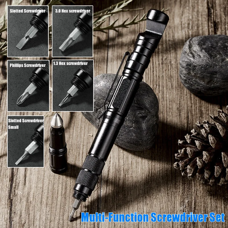 10 in 1 tactical pen multi function military defense emergency screwdriver set phone stand glass breaker waterproof storage case free global shipping
