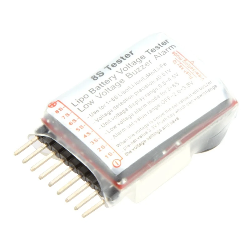 

Original RC Li-ion Lipo Battery Tester Low Voltage Buzzer Alarm Warning Vistapower 1-8S Digital Display Indicator
