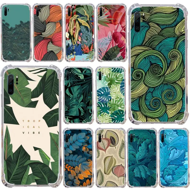 

Vintage art painting leaves Phone Transparent for Samsung s9 s10 s20 Huawei honor P20 P30 P40 xiaomi note mi 8 9 pro lite plus