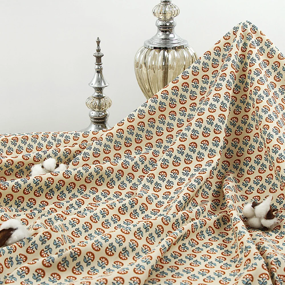 

50x140cm Flower Printed Fabric Fashion Colorful Fabrics DIY Handmade Sewing Clothes Supplies Decorations