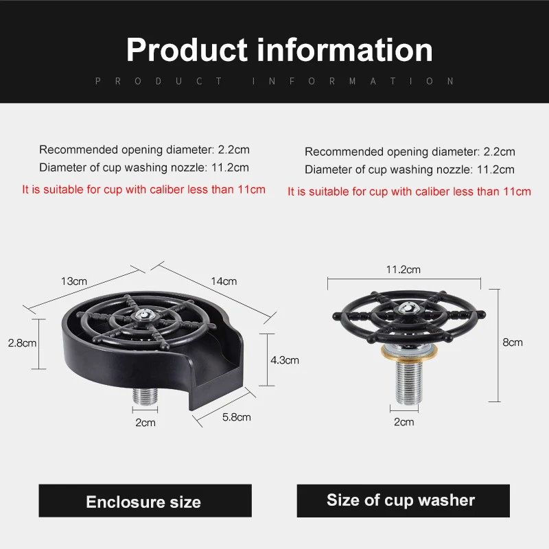 

Bar Water Cup Washer Glass Rinser For Beer Milk Tea Cup Washer Cleaner Glass Rinser For Hotel Bar Kitchen Sink Accessories