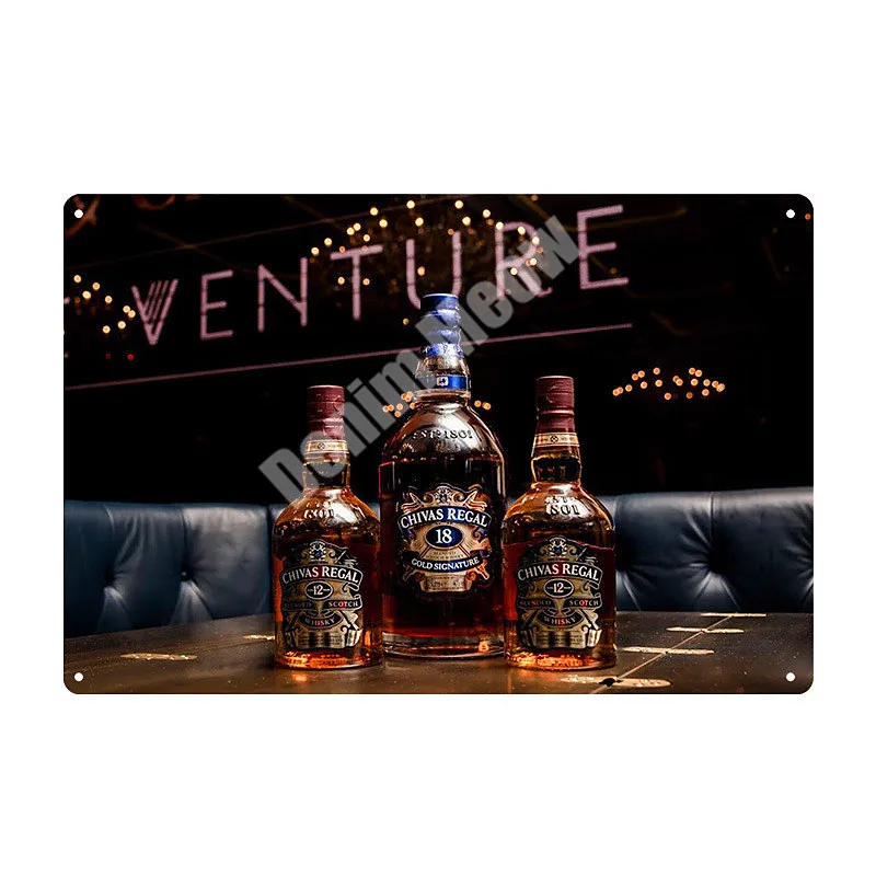 Chivas Regal табличка пивная винтажная металлическая жестяная вывеска наклейки на стену для бара, паба, клуба, украшение для дома, Настенный декор, виски, художественный плакат, тарелки - Цвет: 14