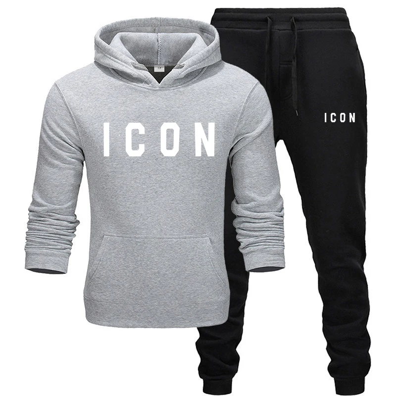

Men's Sets Hoodies+Pants Autumn Winter Hooded Sweatshirt Sweatpants Fashion Slim Fit Men Set Hoodie Pant Hip Hop Pullover Hoody