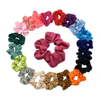20pcslot satin scrunchies women elastic rubber hair bands girls solid ponytail holder hair ties rope hair accessories