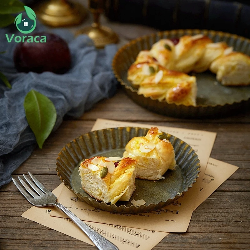 Круглая железная ретро пластина с цветочным кружевом винтажная антикварная