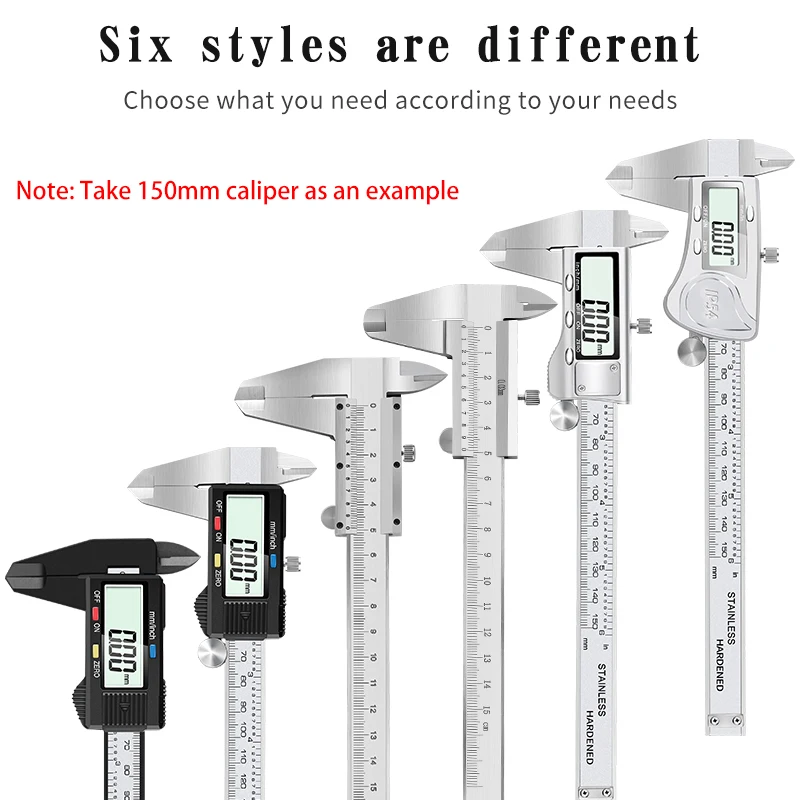 

Цифровой штангенциркуль из нержавеющей стали, электронный металлический микрометр 6 дюймов 0-150 мм