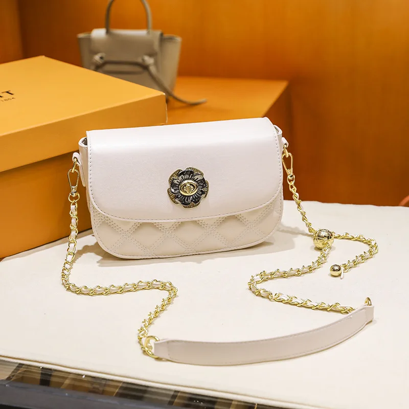 

2021 New Versatile Temperament Lingge Xiaoxiangfeng Niche Fashion Women's Bag Messenger Single Shoulder Bag Chain Bag