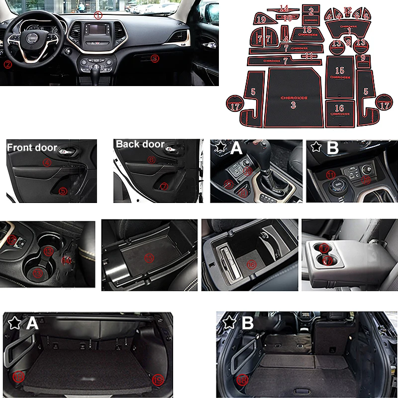 Для Jeep Cherokee KL 2014 2015 2016 2017 2018 2019 накладка на ворота коврик с пазом для двери