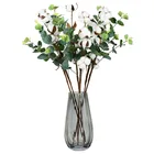 Сушеные цветы, ветки с листьями, искусственные цветы из хлопка, белые украшения для дома, товары для свадебной вечеринки