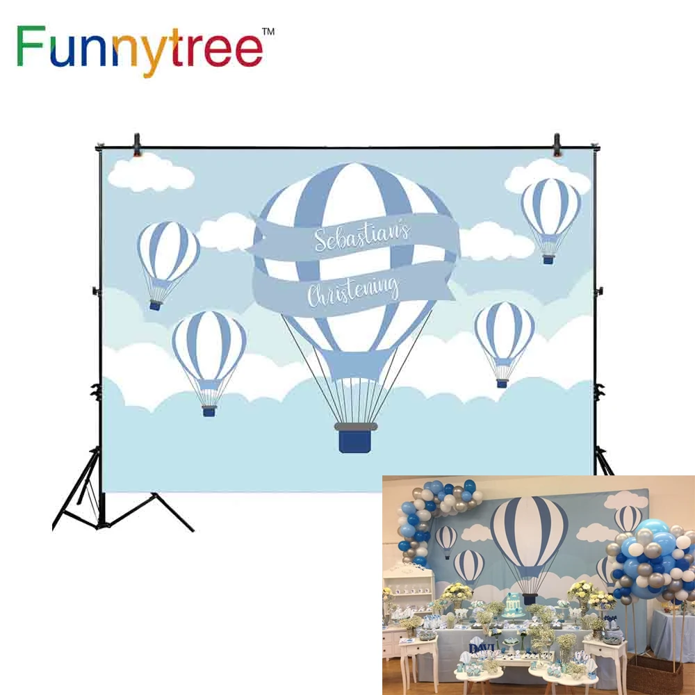 Фон Funnytree для фотосъемки с изображением воздушного шара на первый день рождения |