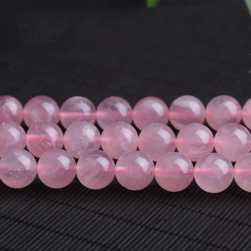 Натуральный розовый кварц 4 12 мм круглые бусины из драгоценных камней для