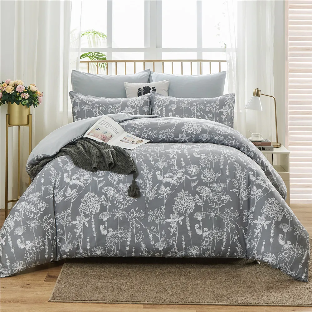 

Nordic Style Flower Bedding Set Double Bed Winter Quilt Cover Bedspread Duvet Cover Pillowcase Twin Queen King Size Home Textile