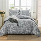 Комплект постельного белья с цветами в скандинавском стиле, для двухспальной кровати, зимнее стеганое покрывало, пододеяльник, наволочка, двуспальный, Королевский размер, домашний текстиль