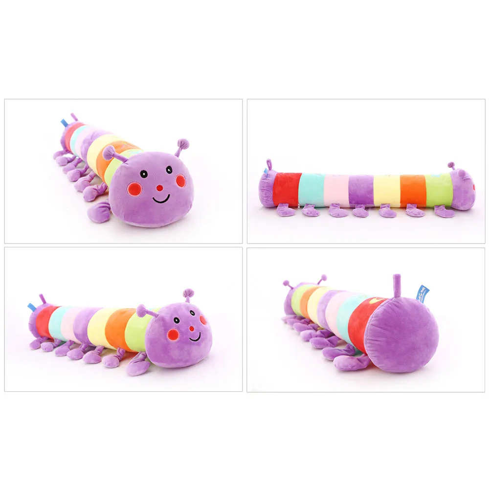 Мультяшная разноцветная гусеница 55 см плюшевая мягкая игрушка красочные
