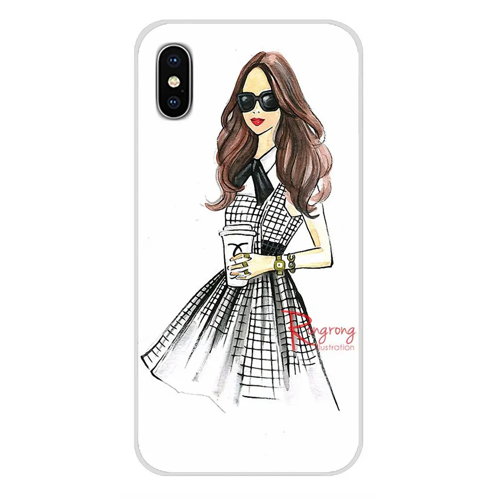 Чехол для сотового телефона модная девушка с винным бокалом Huawei G7 G8 P7 P8 P9 P10 P20 P30 Lite