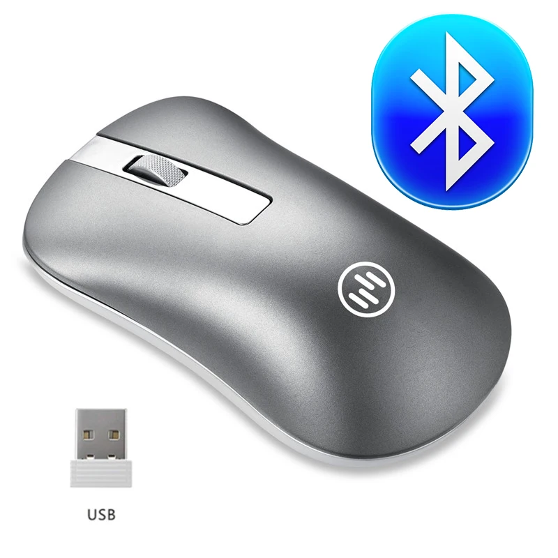 Bluetooth Silver Беспроводная Bluetooth мышь, беспроводная перезаряжаемая мышь, компьютерная эргономичная мышь, бесшумная мини-мышь Mause, 2,4 ГГц, USB мышь для ноутбука - Цвет: Bluetooth Silver