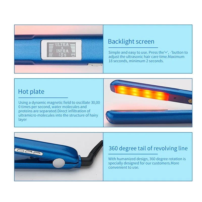 

Osenyuan Best Quality Hair Damaged Smoothly Hair Treatment Straightener Ultrasonic Infrared Hair Care Tool