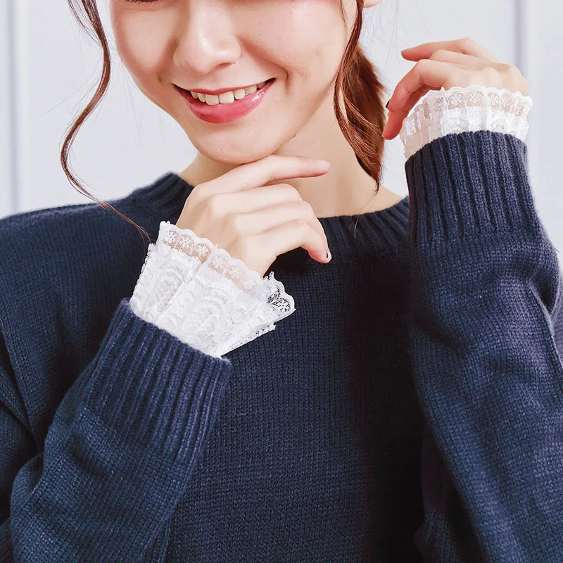 Готические перчатки в стиле ретро накладные рукава съемные кружевные