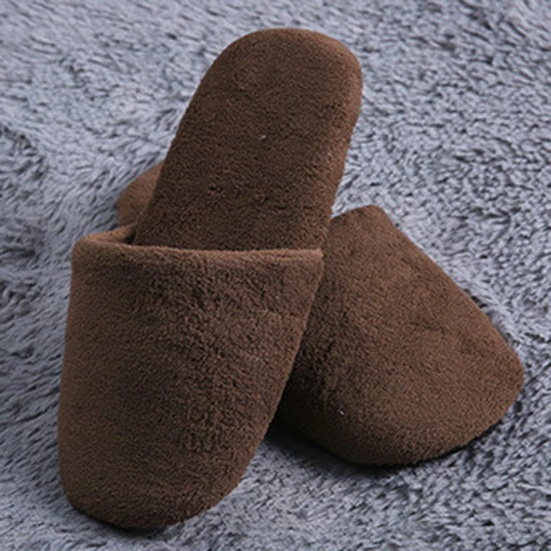 Яркие зимние теплые домашние тапочки Женские осенние плотные для спальни