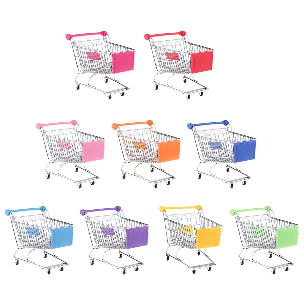 Миниатюрная тележка из супермаркета маленькая для покупок корзина игрушечная