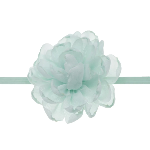 Мятный baby headband Chiffon Flowers Headband girls Burning Edge Wedding Decoration DIY Wreath Headwear newborn girls hair Accessories - Цвет: Мятный