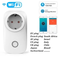 eu smart plug wifi socket power energy meter 10a16a power monitor timing function tuya smartlife app control works