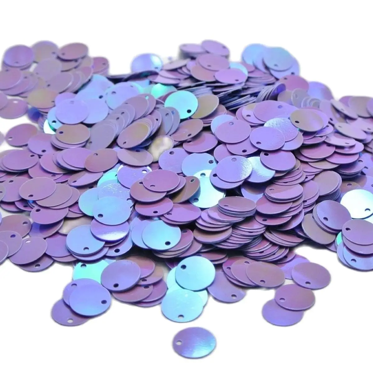 2000 фиолетовые плоские круглые пайетки AB с отверстием сверху 10 мм для шитья