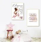 Картина розовая парфюмерная Настенная картина Декор для комнаты девочки модный плакат кисти для макияжа Красивая Настенная картина модные книги печать холст