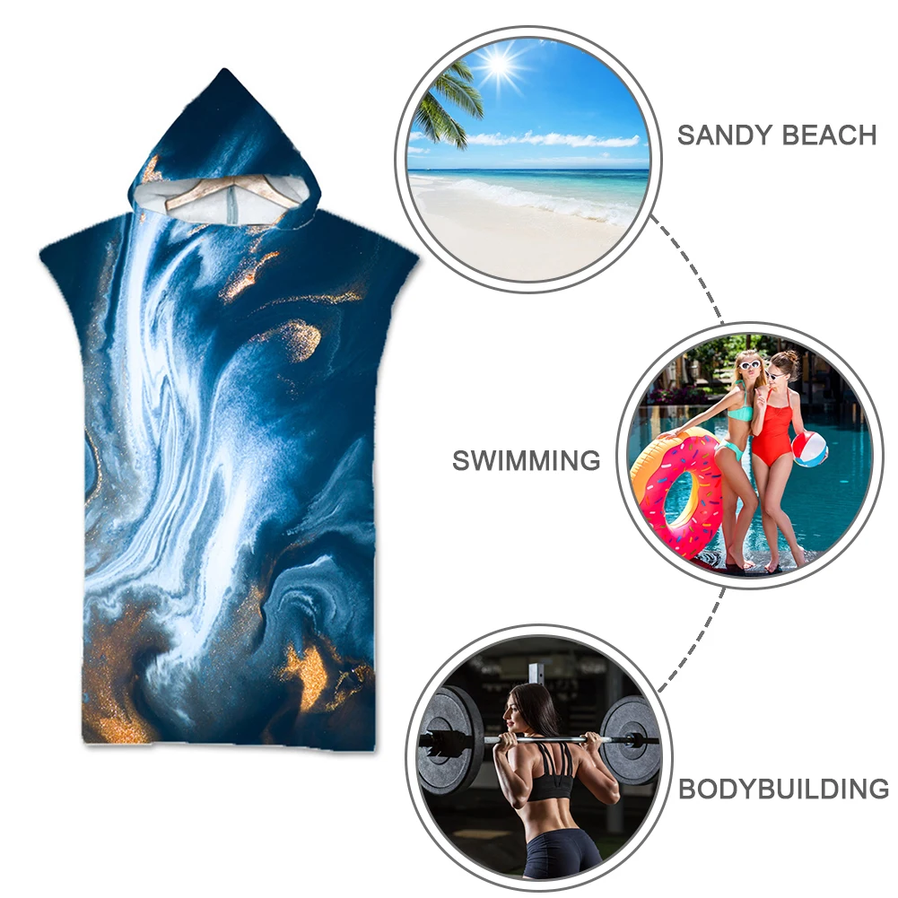 

Beach Bathing Robes Quick-drying Hooded Bathrobe Towel Surf Swim Robe Beach Towel for Adults Bathing Wrap Towels