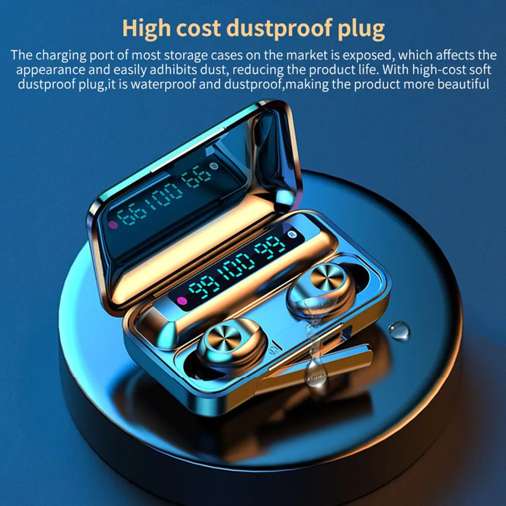 F9 TWS беспроводные Bluetooth наушники 5 0 сенсорные спортивные водонепроницаемые LED