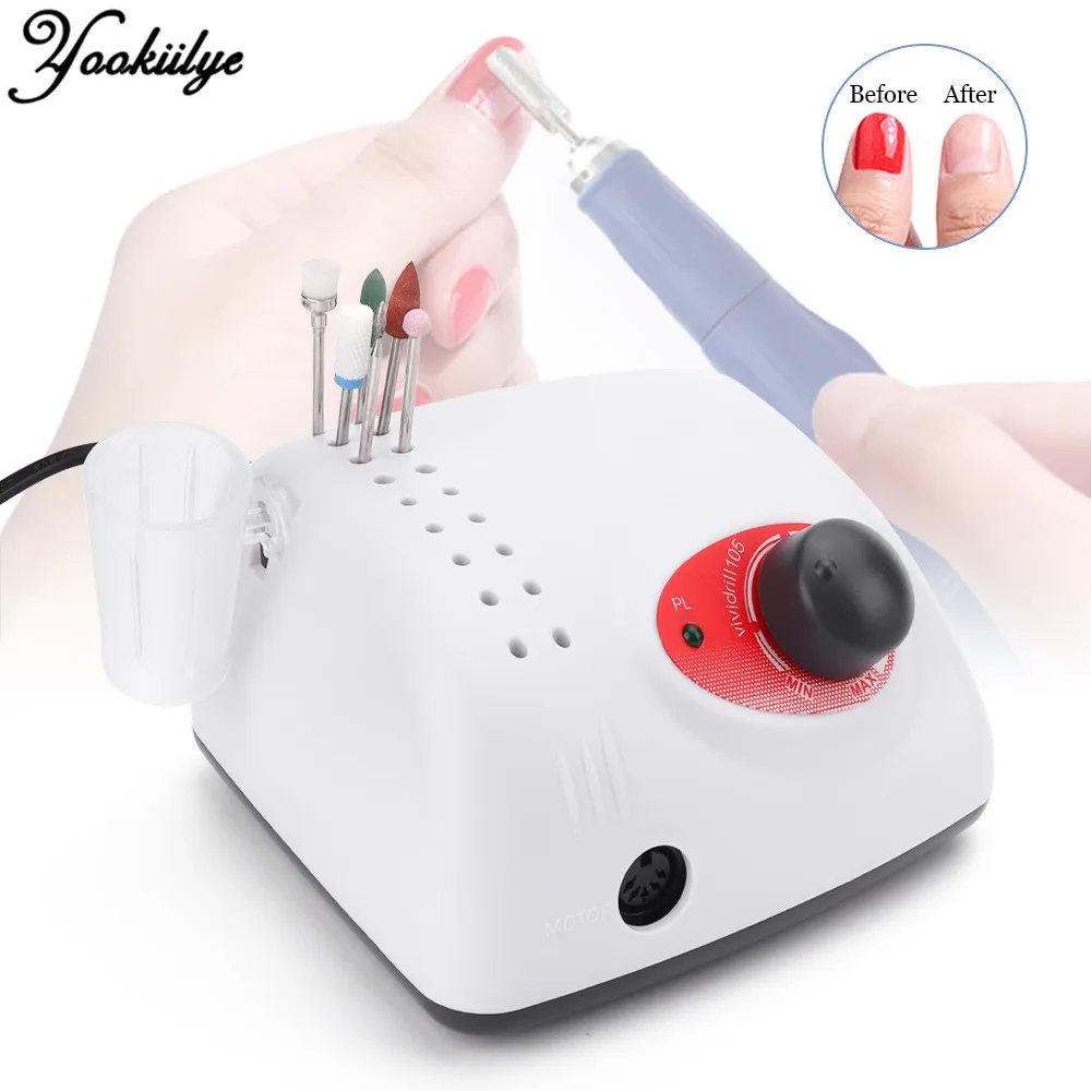 

New 210 105L 65W Electric Nail Pedicure Nail Polish File 35000RPM Electric Nail Drill Machine Mill Cutter For Manicure Nail Care